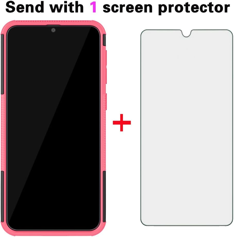 Asuwish Funda de teléfono para Samsung Galaxy M30s M21 con protector de pantalla de vidrio templado y soporte delgado, funda protectora híbrida