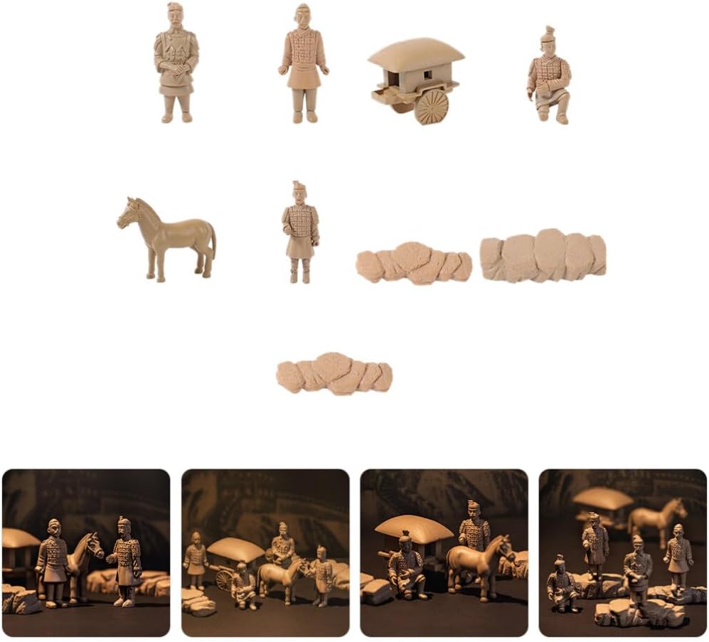 Abaodam 9 unidsset de estatuas de guerreros de terracota Xian China terracota guerreros carro y caballo modelo China Qin dinastía guerreros