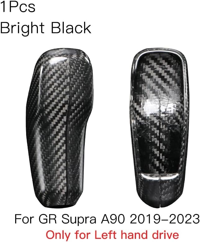 JSWAN – Cubierta de perilla de palanca de cambios de fibra de carbono para GR Supra A90 2019-2023 – Adhesivo para panel de cambio de cabeza de