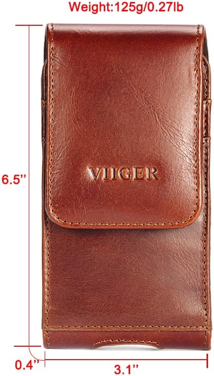 VIIGER Funda de cuero para teléfono celular para cinturón, funda de teléfono inteligente para iPhone 15 Pro Max 14 Pro Max Galaxy S24 S23, clip para