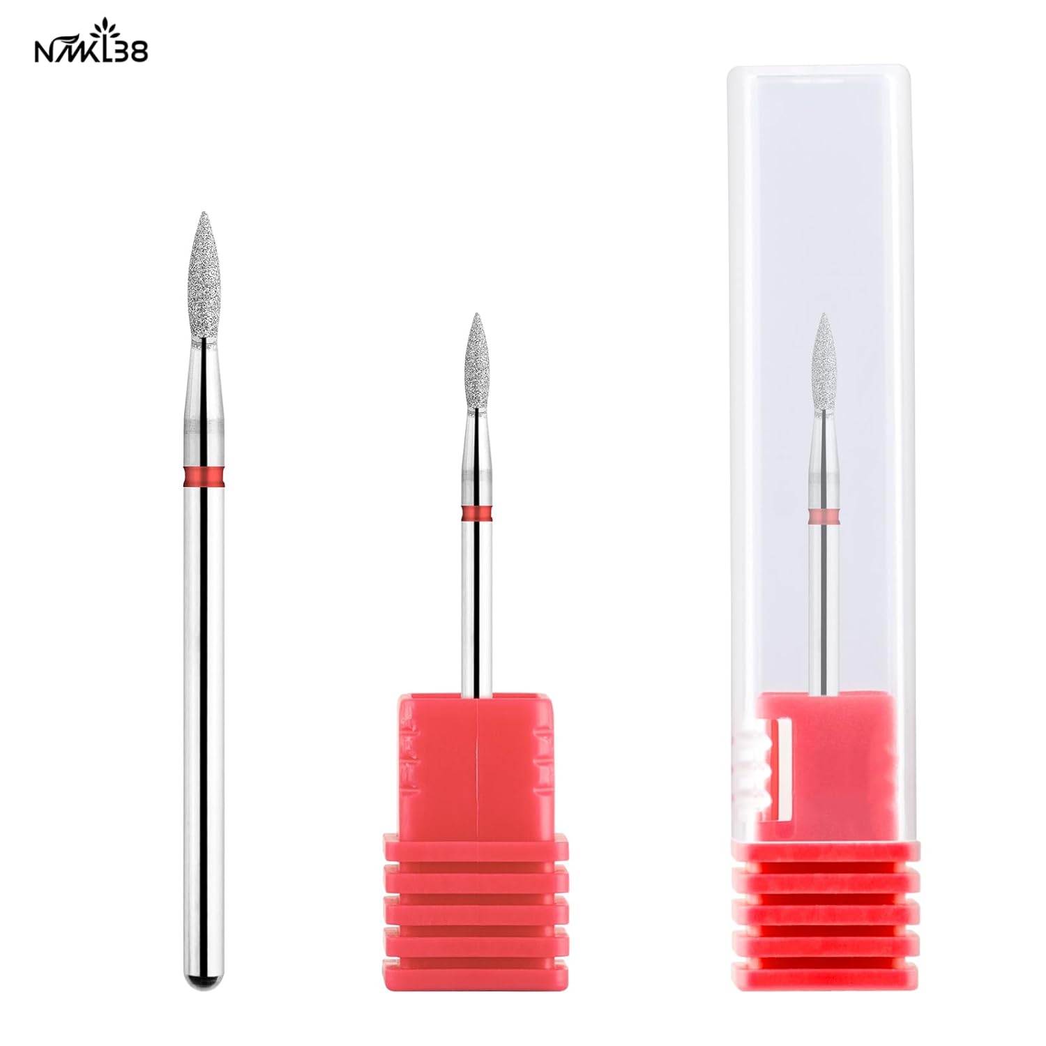 NMKL38 Broca para cutícula de diamante en forma de llama para manicura profesional para preparación de uñas 332 vástago broca (240-021R)