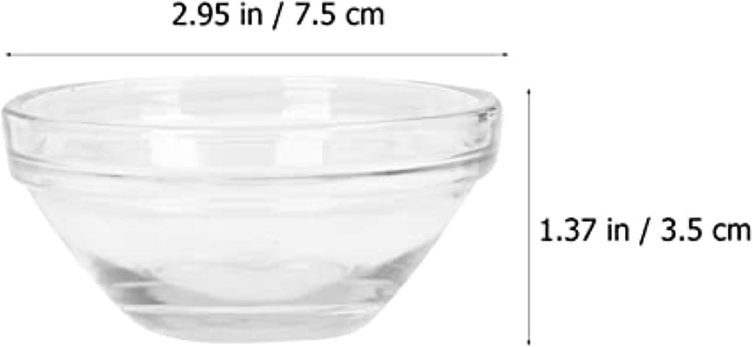 RCFINE Cuenco facial para cosméticos, cuenco de vidrio transparente, cuenco de mezcla de bricolaje para el hogar, salón, spa, aplicador de piel