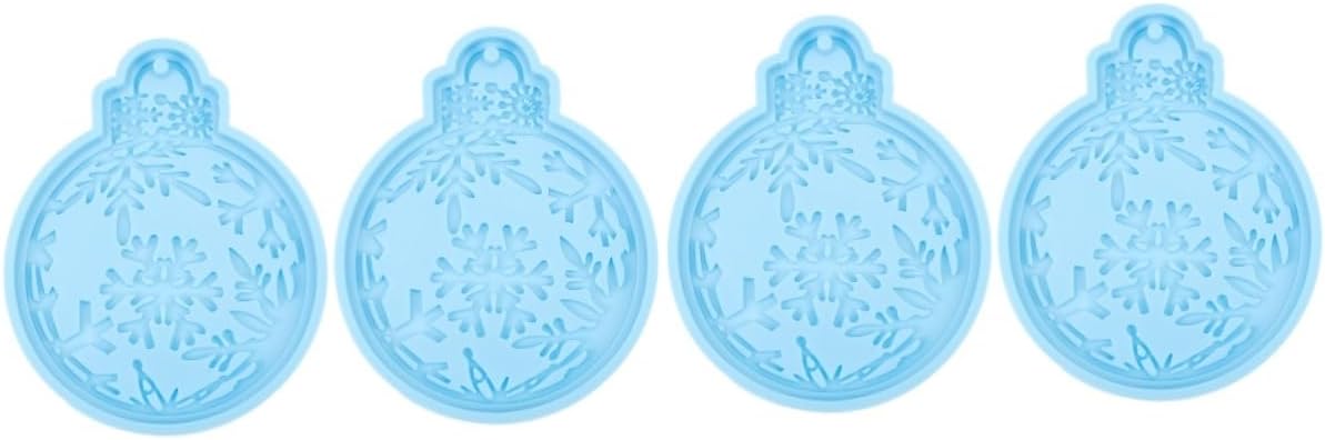 ABOOFAN 4 Pcs Pendant Silicone Mold Christmas Snowflake Resin Molds Resin Pendant Snowflakes Hanging Christmas Pendant Snowflake Jewelry Casting