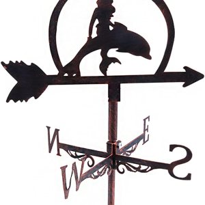 Alnicov Veleta de metal de sirena, indicador de dirección de la paleta de tiempo vintage para decoración de techo de jardín al aire libre, veleta Alnicov Veleta de metal de sirena, indicador de dirección de la paleta de tiempo vintage para decoración de techo de jardín al aire libre, veleta