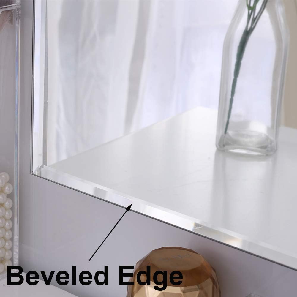 Chende Espejo biselado grande de 20 x 40 pulgadas para pared, juego de 2 espejos de pared de baño con borde biselado, espejo horizontal o vertical