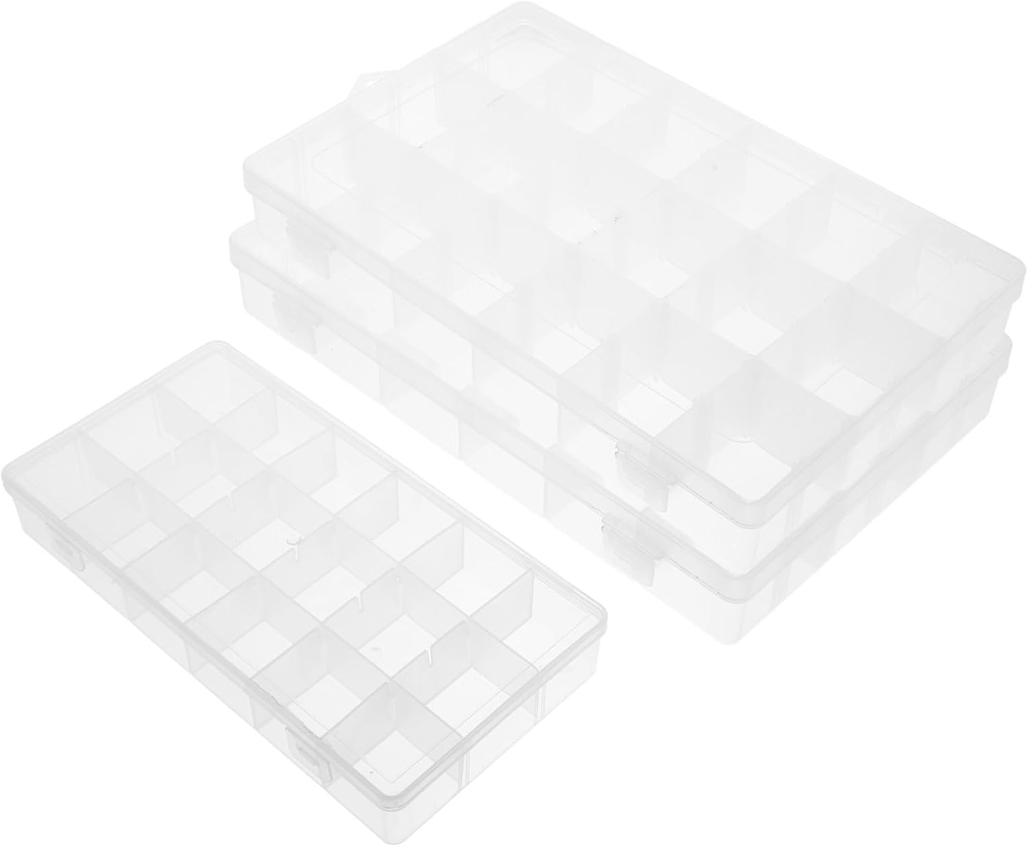 Cabilock Caja de almacenamiento transparente de PP, caja de almacenamiento de cosméticos, organizador de cosas de uñas, contenedor transparente,