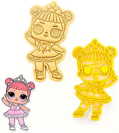 LOL DOLL Serias – Cortador de galletas de 3DForme, molde para fondant para pastel de fondant, juego de 2 piezas (5 unidades)