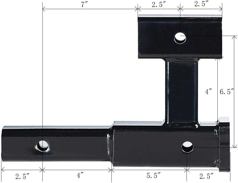 Extensión de enganche de remolque HITOWMFG con receptor dual (GTW 5,000 lbs)