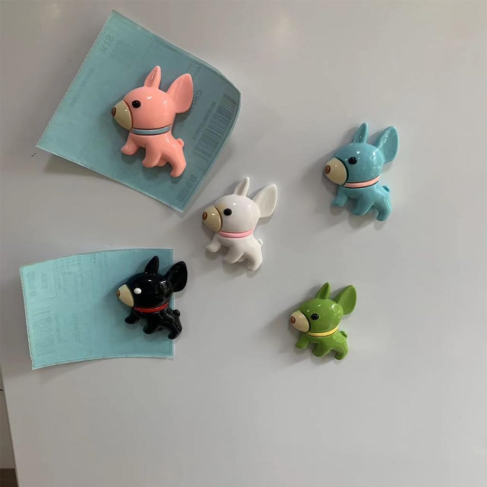 Lurtwais 5 calcomanías magnéticas para nevera con diseño de perro, diseño de animales de dibujos animados, para el hogar, cocina, oficina, pizarra