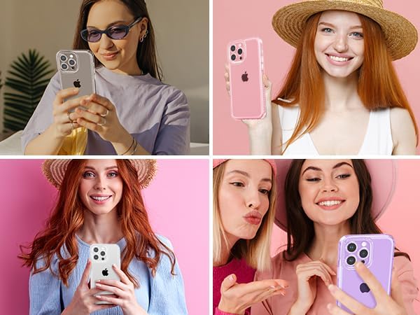 ZTOFERA Diseñada para iPhone 14 Pro Max de 6.7 pulgadas, bonita funda transparente brillante para mujeres y niñas, funda protectora de silicona TPU