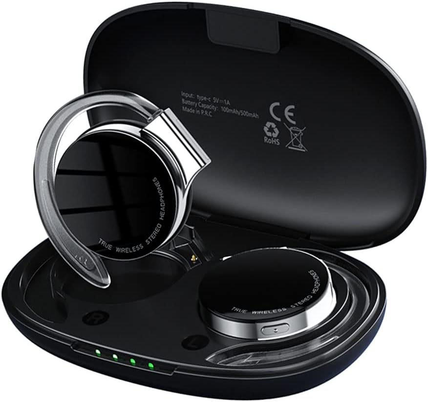 Fuixiut Auriculares de oreja abierta Auriculares inalámbricos Auriculares Bluetooth Auriculares inalámbricos Auriculares Bluetooth (F2-Negro)