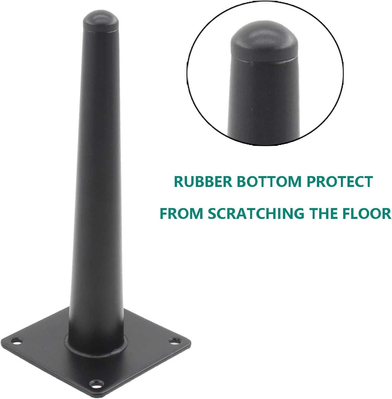 Paquete de 4 patas para muebles, patas redondas cónicas para muebles, pie de metal resistente para sofá, armario, bar, cama, mesa, silla, sofá,
