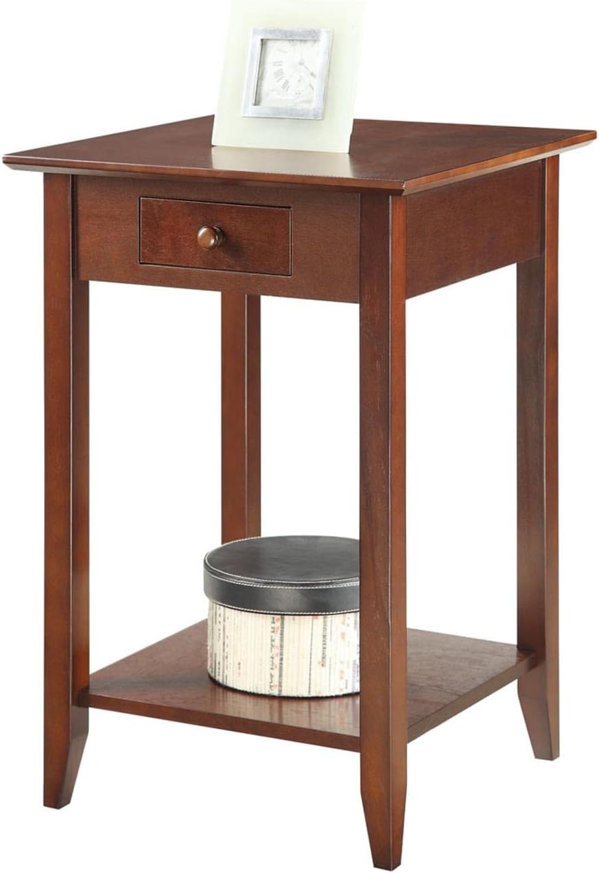 Convenience Concepts American Heritage mesa auxiliar con cajón y estante