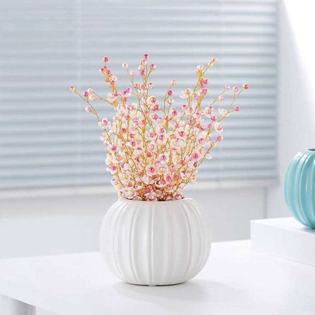 Zerodeko Jarrón floral de cerámica para calabaza, maceta para suculentas, florero seco, único mini maceta para cosecha de otoño, Halloween,