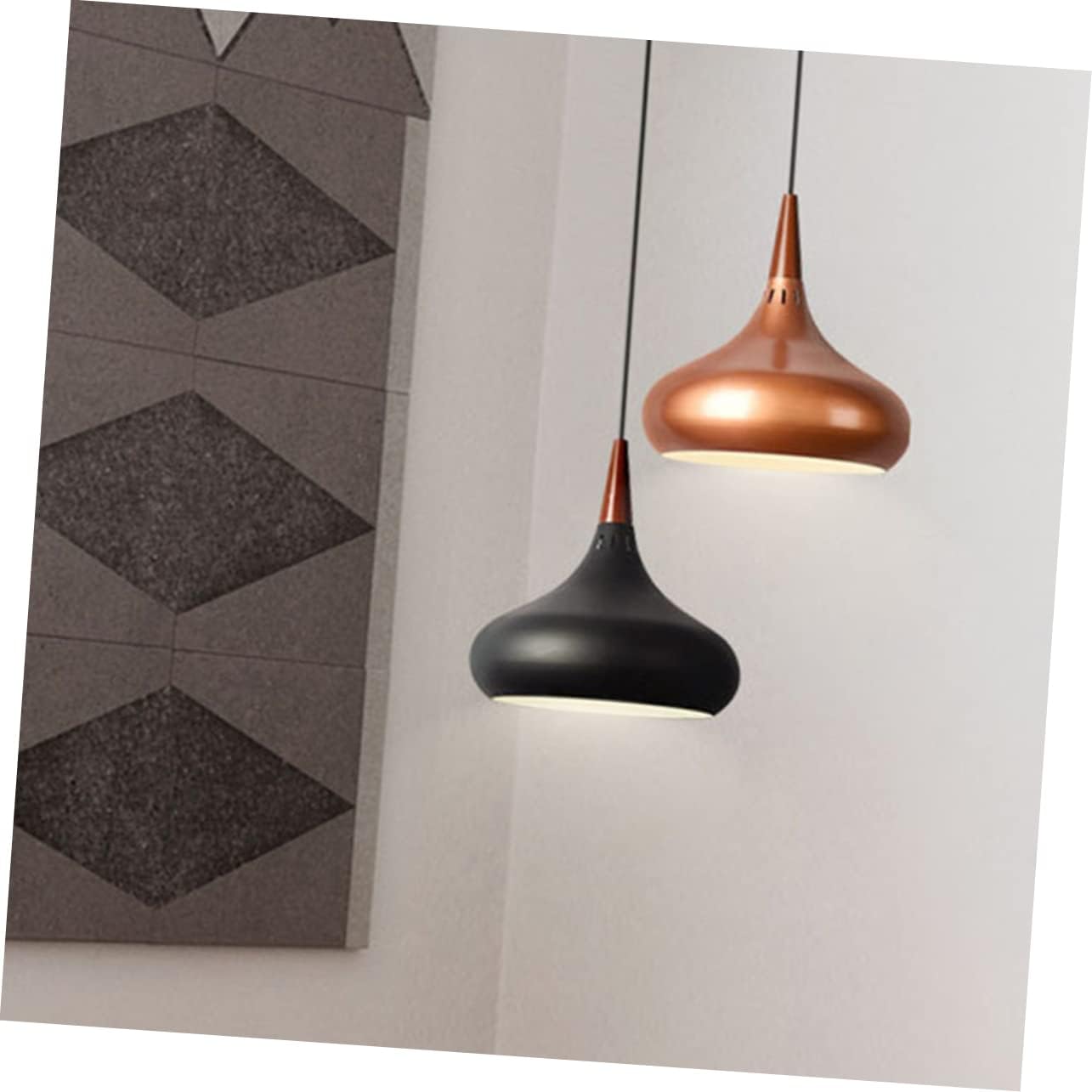 Uonlytech Bombillas LED vintage, pantalla de cúpula, bombilla colgante de granja, luz negra, lámpara colgante retro, lámpara colgante, pantalla LED,