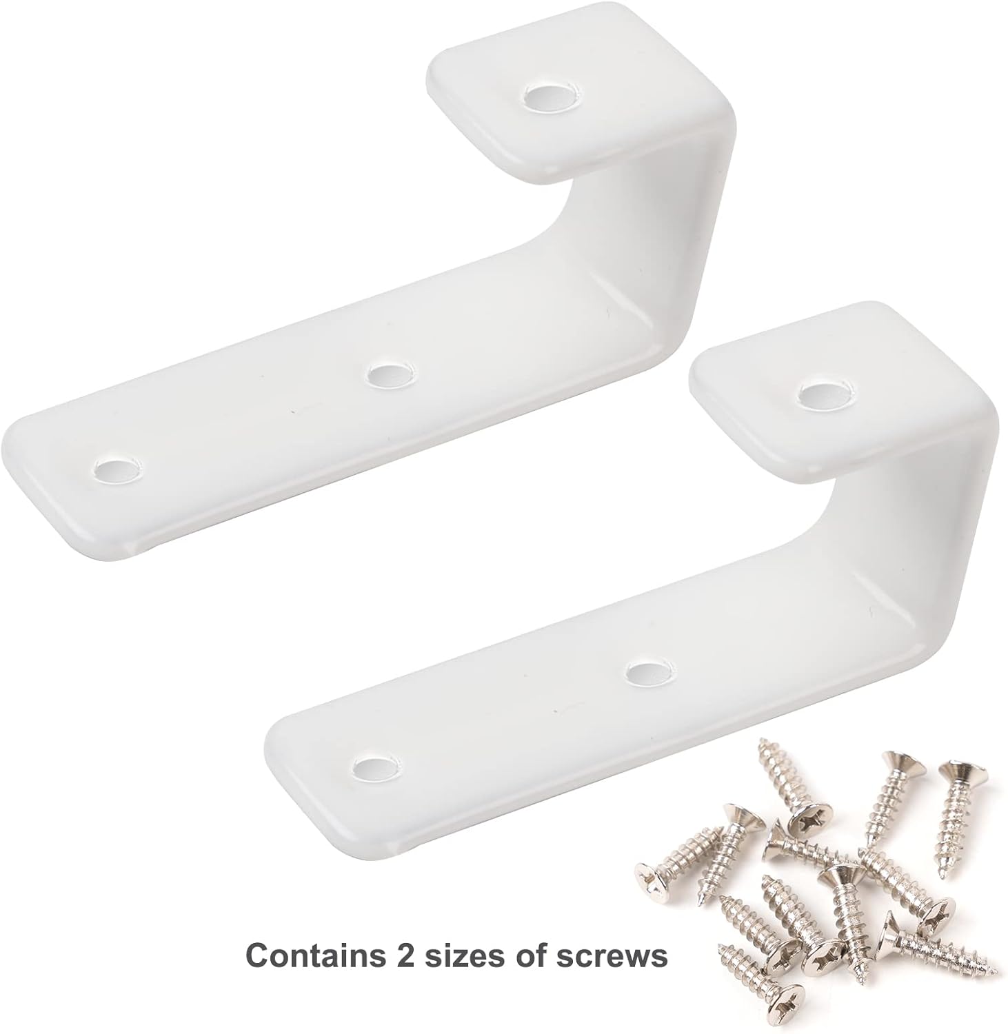Paquete de 2 soportes de gancho para litera, dentro de 1 pulgada, ganchos de escalera para cama de niños, ganchos de metal de PVC blanco, accesorios