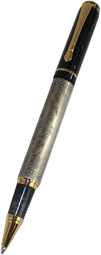 Gullor Bolígrafo chino con caja de regalo, plata antigua