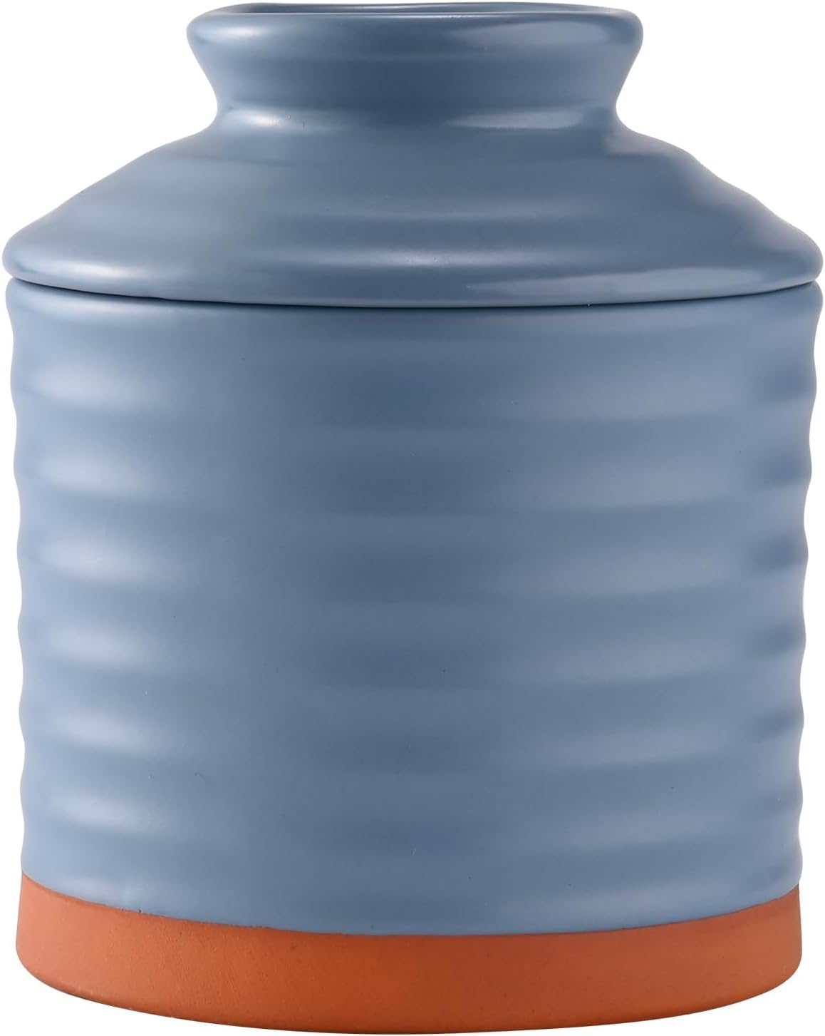 Mantequilla de mantequilla, plato de mantequilla de cerámica para mantequilla untable, colección Torsade – Baby Blue