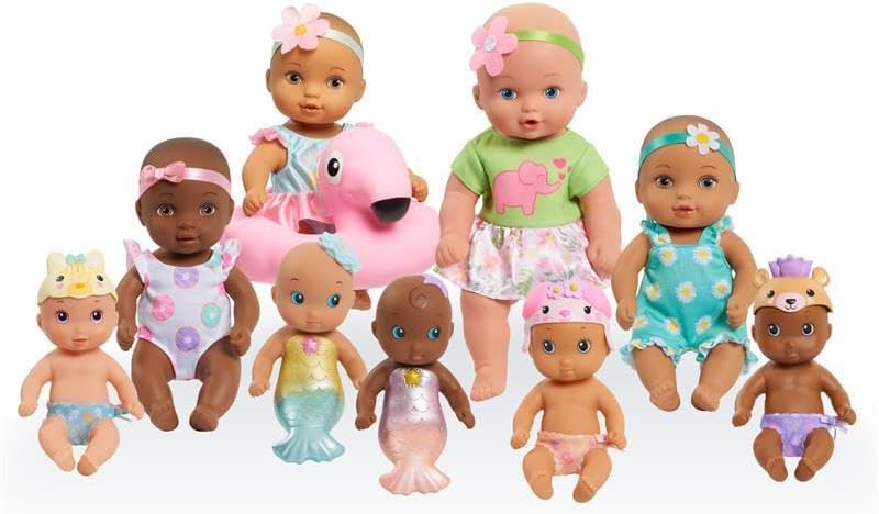 WaterBabies Just Play – Muñeca Sweet Cuddlers, Donuts, apoya una asociación con caridad agua, muñeca de bebé llena de agua, juguetes para niños a