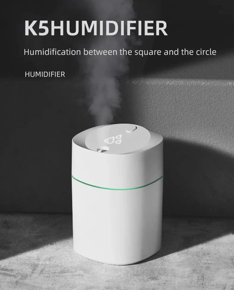 Humidificador pequeño de niebla fría con 1 filtro de repuesto, luz nocturna LED multicolor, mini humidificador de escritorio USB de 6.8 fl oz para