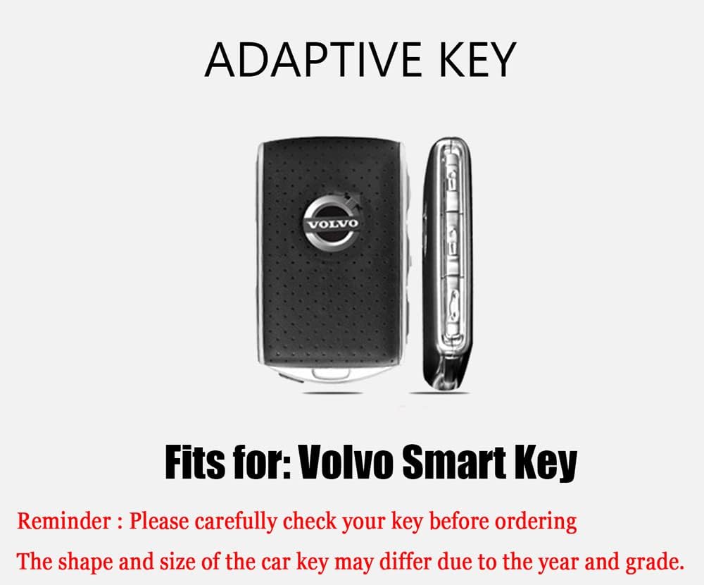 HIBEYO Funda para llavero de coche con textura de fibra de carbono de TPU con llavero se adapta a Volvo XC90 XC60 XC40 S60 S90 V90 V60 Polestar 1 T5