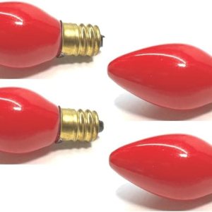 4 bombillas rojas de noche para candelabros, 5 W, 120 V 4 bombillas rojas de noche para candelabros, 5 W, 120 V
