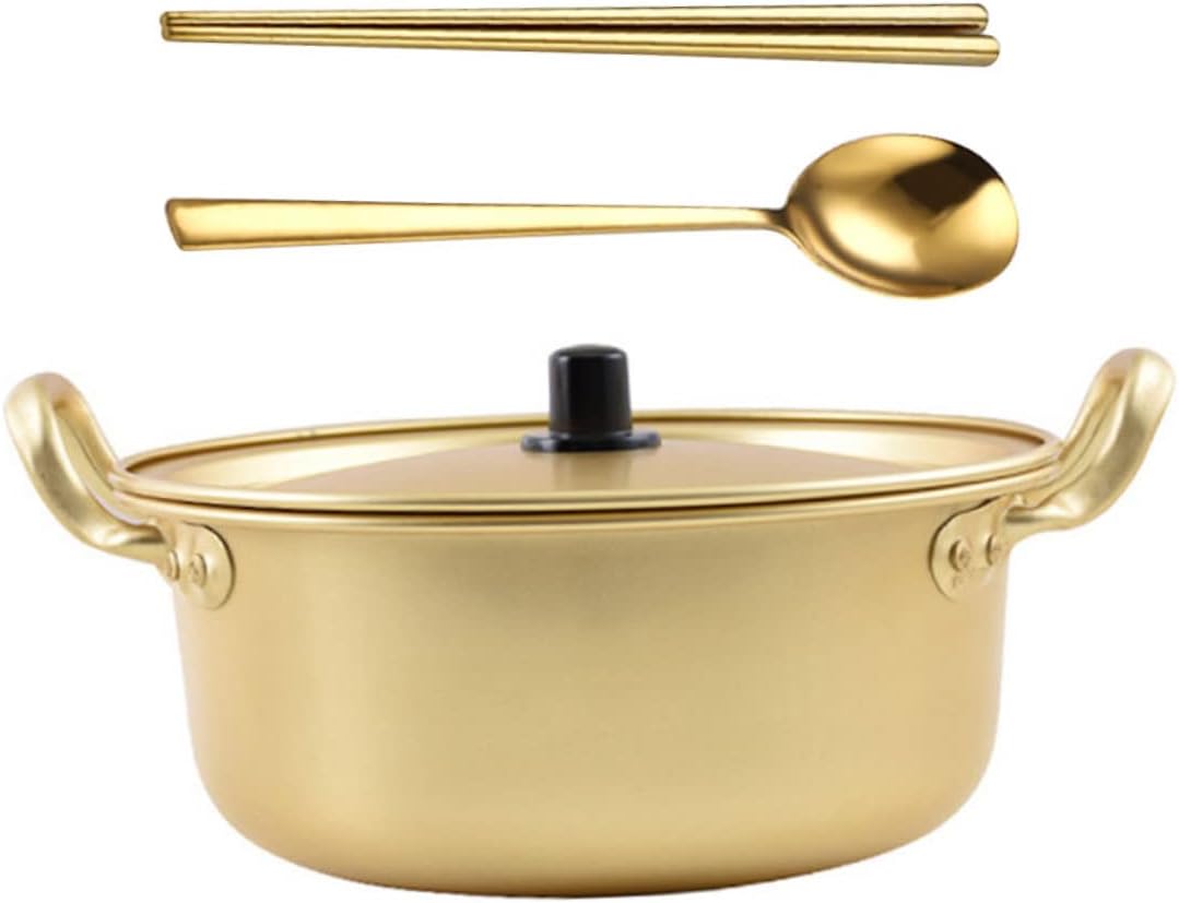 ABOOFAN Olla de fideos instantáneos para el hogar, utensilios de cocina de acero inoxidable, cuenco de fideos coreanos, ollas coreanas eléctricas