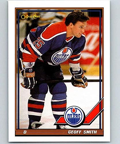 1991-92 O-Pee-Chee Hockey #301 Geoff Smith Edmonton Oilers Official NHL Trading Card Produced By Topps
