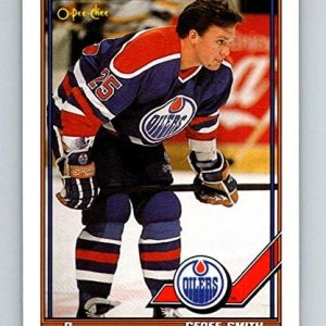1991-92 O-Pee-Chee Hockey #301 Geoff Smith Edmonton Oilers Official NHL Trading Card Produced By Topps 1991-92 O-Pee-Chee Hockey #301 Geoff Smith Edmonton Oilers Official NHL Trading Card Produced By Topps