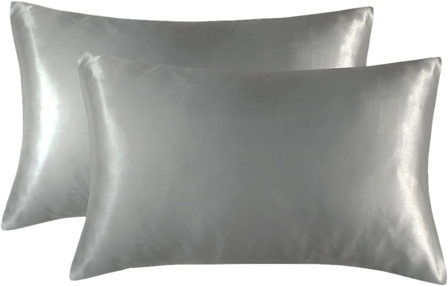 Juego de 2 fundas de almohada de seda satinada para cabello y piel, súper suaves y acogedoras, fundas de almohada con cierre envolvente para