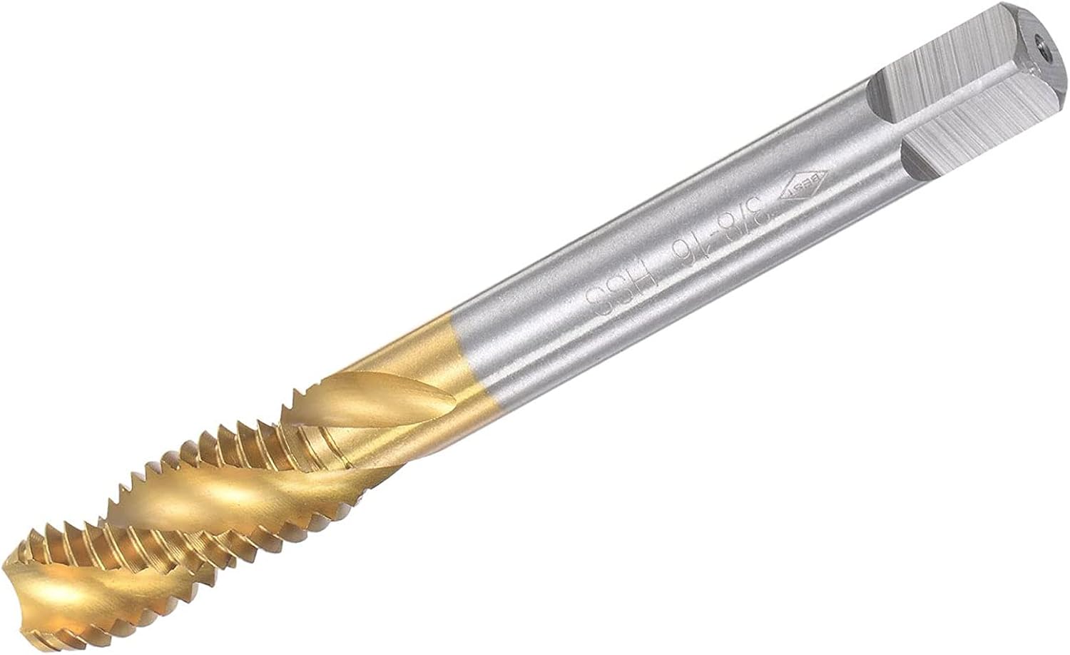 TOP-VIGOR Grifo de rosca de flauta en espiral – 38-16 UNC 3 flautas roscado roscado roscadores H2 Tolerancia, HSS titanio plateado rosca fresadora