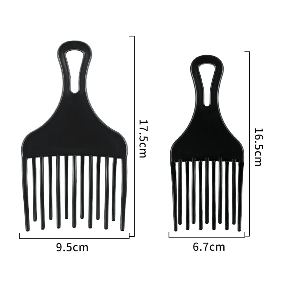 2 peines para desenredar el cabello, peines de plástico afro púas profesionales para el cabello, peines de dientes anchos para hombre y mujer