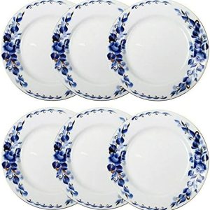 NJSV – Platos de porcelana de 9.4 pulgadas, juego de 6 platos de vajilla, juegos de platos y cuencos, juego de platos, platos llanos, juego de NJSV – Platos de porcelana de 9.4 pulgadas, juego de 6 platos de vajilla, juegos de platos y cuencos, juego de platos, platos llanos, juego de