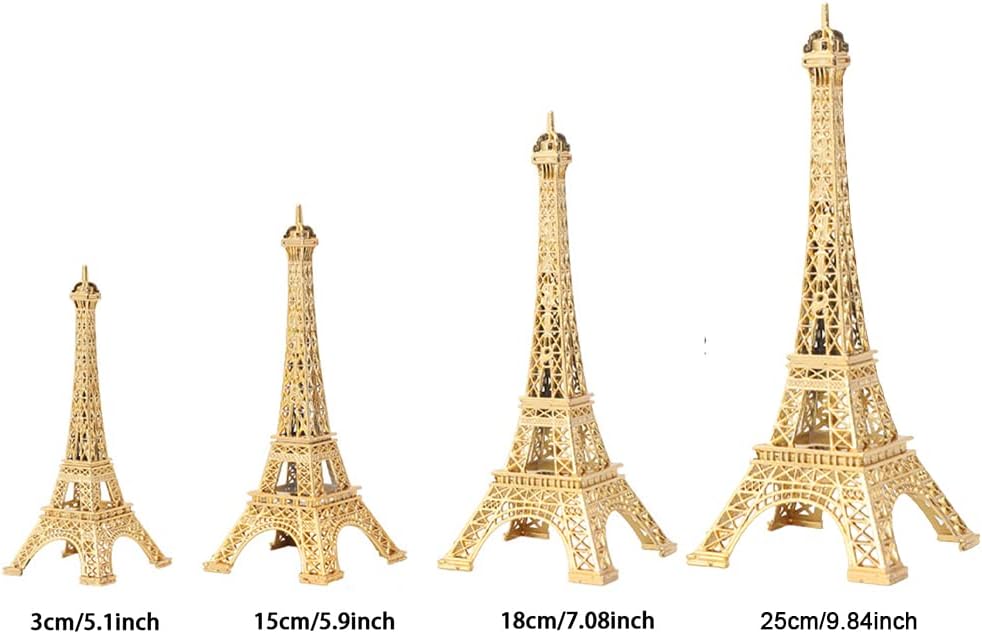 Estatua de la Torre Eiffel, modelo de arquitectura romántica de París, decoración de la torre Eiffel, kits de construcción de metal Francia Torre