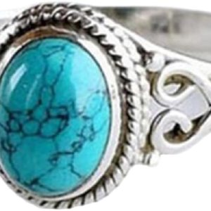 Yuren Anillo vintage de plata de ley 925 para mujer, corte ovalado, joyería bohemia natural, turquesa, piedra lunar, joyería de boda, talla 6-10, Yuren Anillo vintage de plata de ley 925 para mujer, corte ovalado, joyería bohemia natural, turquesa, piedra lunar, joyería de boda, talla 6-10,