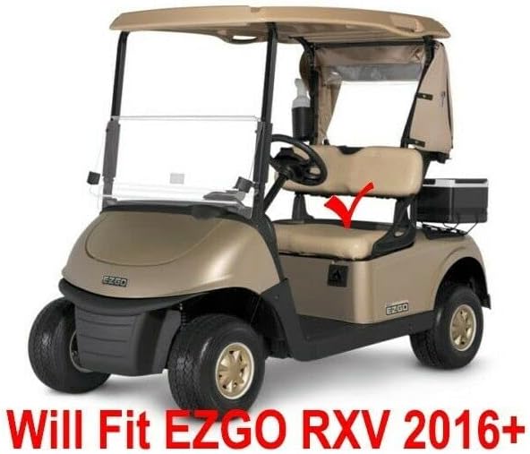 Huskey – 2 fundas de asiento delantero para carrito de golf EZGO RXV 2008-UP G&E Modelos Custom de dos tonos negroverde lima costuras de diamante