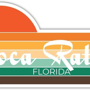 Boca Raton Florida – Imán para nevera (4 x 2.25 pulgadas), diseño estético retro vintage de los años 70 Boca Raton Florida – Imán para nevera (4 x 2.25 pulgadas), diseño estético retro vintage de los años 70