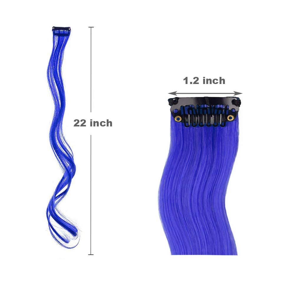 18 paquetes de extensiones de cabello rizado colorido con clip de 20 pulgadas, extensiones de cabello rizado con clip para mujeres y niños,