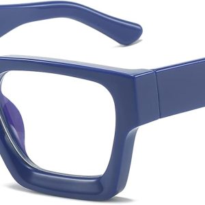 EYLRIM Gafas de luz azul con marco cuadrado grueso para mujeres y hombres, lentes de computadora sin receta EYLRIM Gafas de luz azul con marco cuadrado grueso para mujeres y hombres, lentes de computadora sin receta