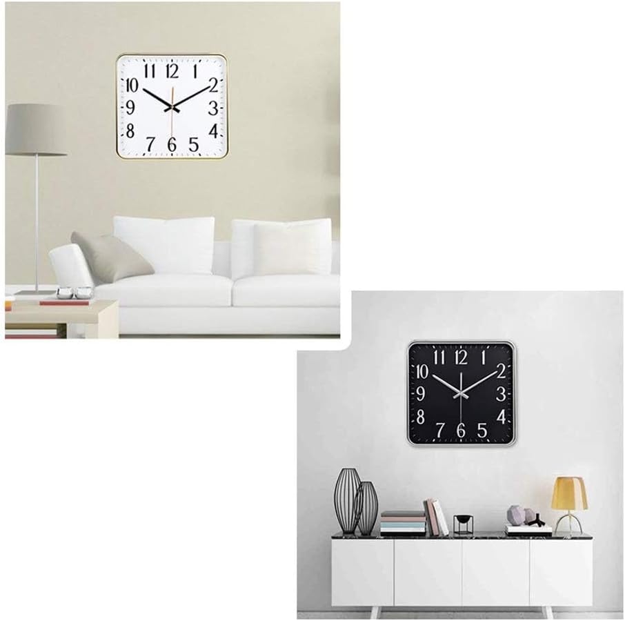 Reloj de pared moderno y simple para cocina, sala de estar, oficina, grande, ultra silencioso, movimiento de cuarzo, diseño rectangular, reloj de