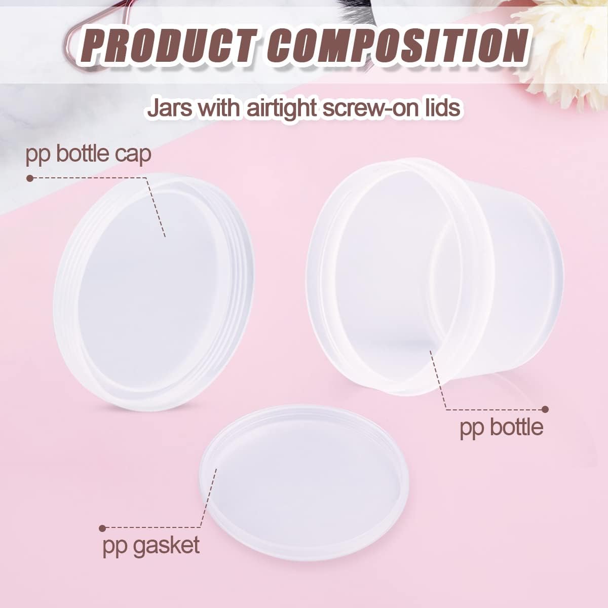 9 frascos de plástico vacíos de boca ancha con tapas de cúpula para mezclar máscaras faciales, tinte para el cabello, mantequillaloción corporal,