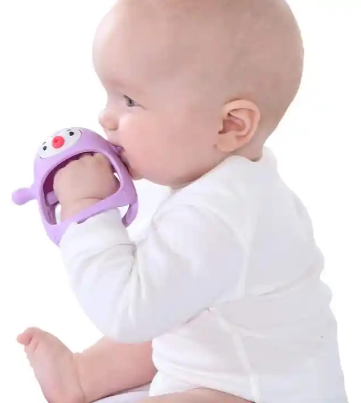 Yummy Baby – Linda manopla de dentición de pingüino para bebés de 6 meses en adelante, fácil de sostener, diseño sin caída, juguetes de silicona