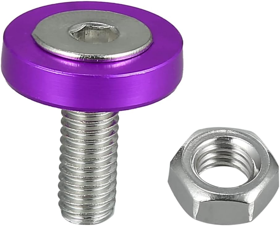 Motoforti Kit de tuercas de perno de arandela de parachoques M6 púrpura para coche, motocicleta, 20 uds