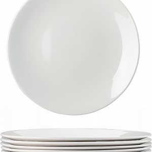 Tienda – Juego de platos llanos blancos de 6 piezas, triple capa resistente al vidrio y al astillado, platos redondos ligeros, plato de postre, Tienda – Juego de platos llanos blancos de 6 piezas, triple capa resistente al vidrio y al astillado, platos redondos ligeros, plato de postre,