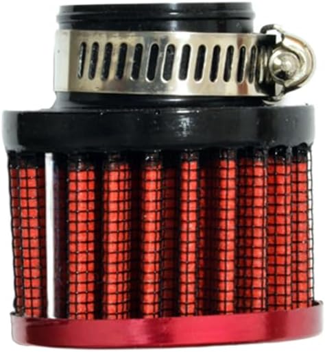 Abrazadera de extremo de goma universal para automóvil de 0.984 in 1 “filtro de aire de admisión con abrazadera ajustable (rojo)