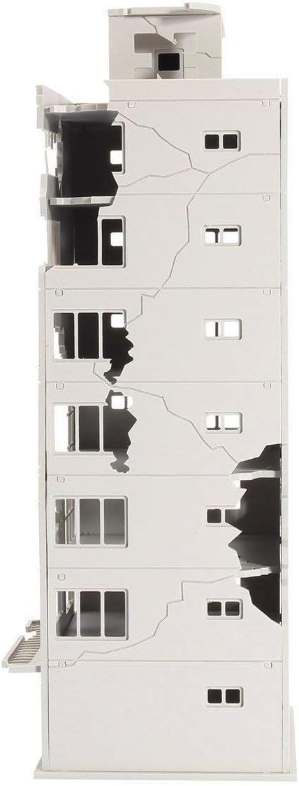 EatingBiting Escala N 1144 1144 Ruined Damaged Building After War Assembling Model Outland Realism Scene for DIY Sand Table Garden Micro Landscape
