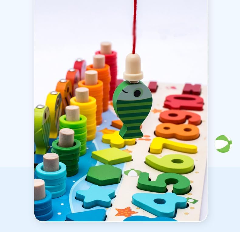 COMACE Rompecabezas de números de madera para actividades de niños pequeños – Juguetes Montessori para niños pequeños Juego de conteo de