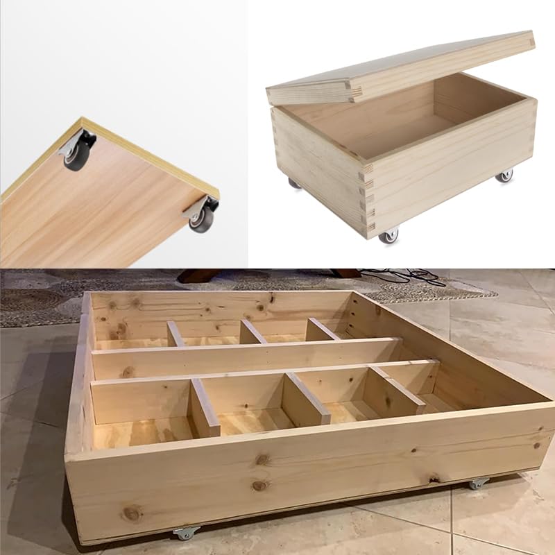 8 ruedas giratorias pequeñas de 1 pulgada de perfil bajo, ruedas de goma pequeñas, ruedas de placa de acero, ruedas pequeñas rígidas fijas no