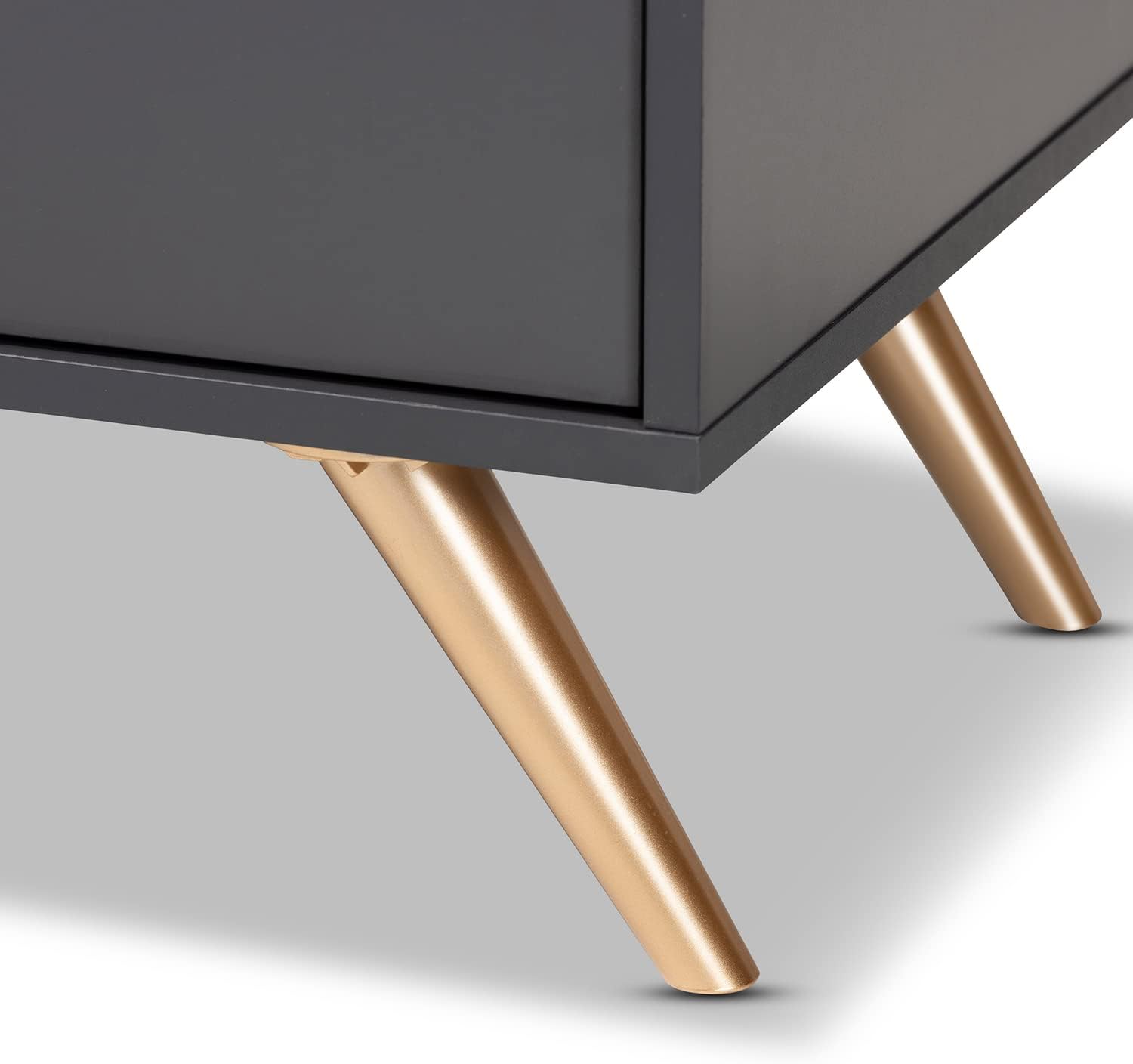 Baxton Studio Kelson – Soporte para TV, color gris oscurodorado