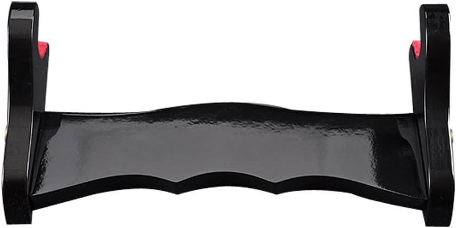 Pie de mesa de madera negra laqueada Handmade Sword, para espadas katana o wakizashi, de lujo, cuadro titular de la visualización